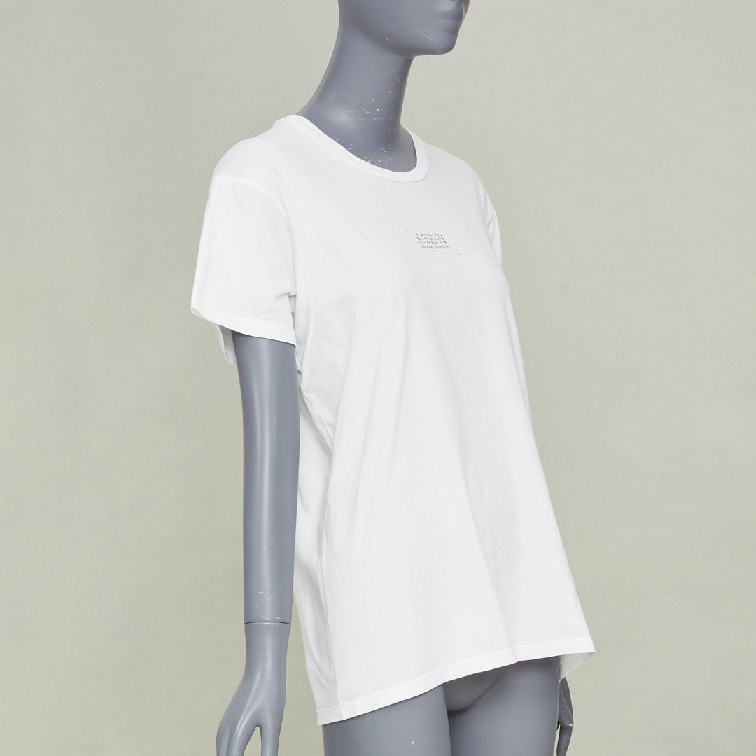MAISON MARGIELA 2022 Numeric Logo Distortion Print casual white cotton tshirt S