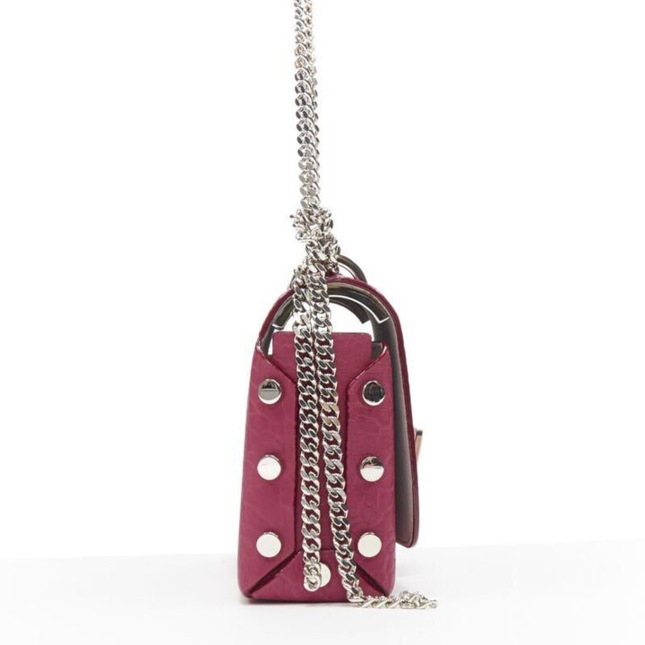 JIMMY CHOO Lockett Petite fuschia pink grainy leather buckle shoulder bag