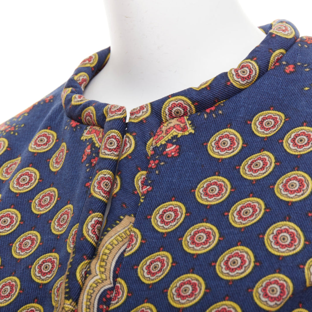 VALENTINO 2024 Paisley Medaglioni orange cotton gabardine cropped jacket IT40 S