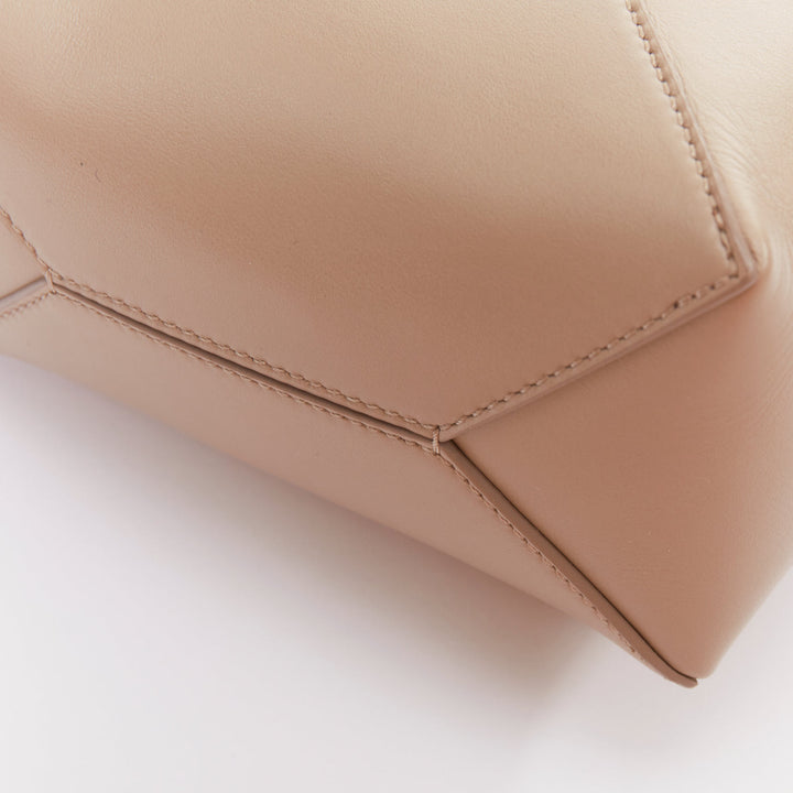 LOEWE 2023 Mini Puzzle Fold Tote sand grey leather gold logo top handle bag