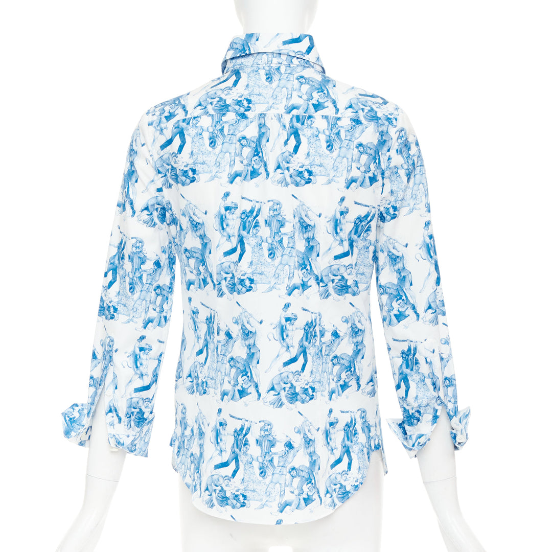 PRADA 2016 Christophe Chemin The Important Ones blue white cuff shirt IT38 X