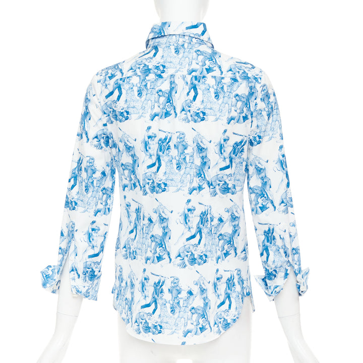PRADA 2016 Christophe Chemin The Important Ones blue white cuff shirt IT38 X