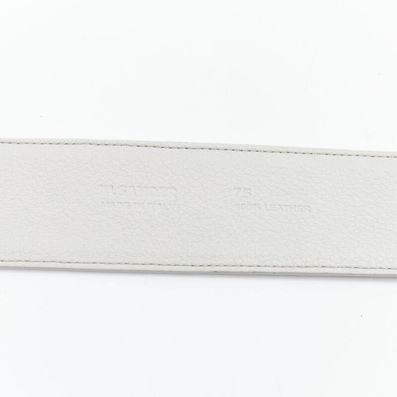 JIL SANDER light grey minimalist wide leather waist belt 75cm