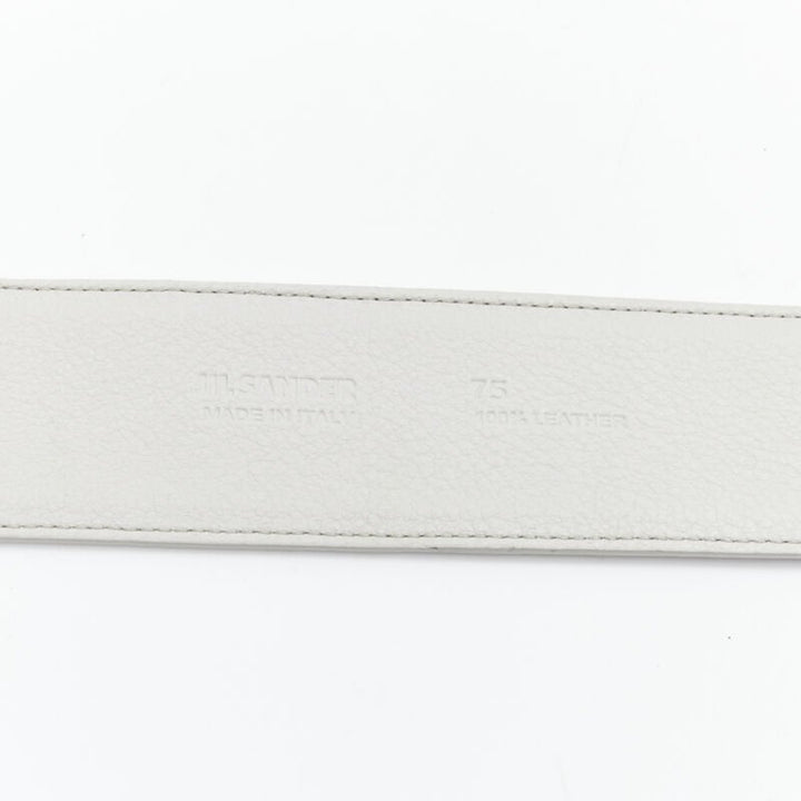 JIL SANDER light grey minimalist wide leather waist belt 75cm