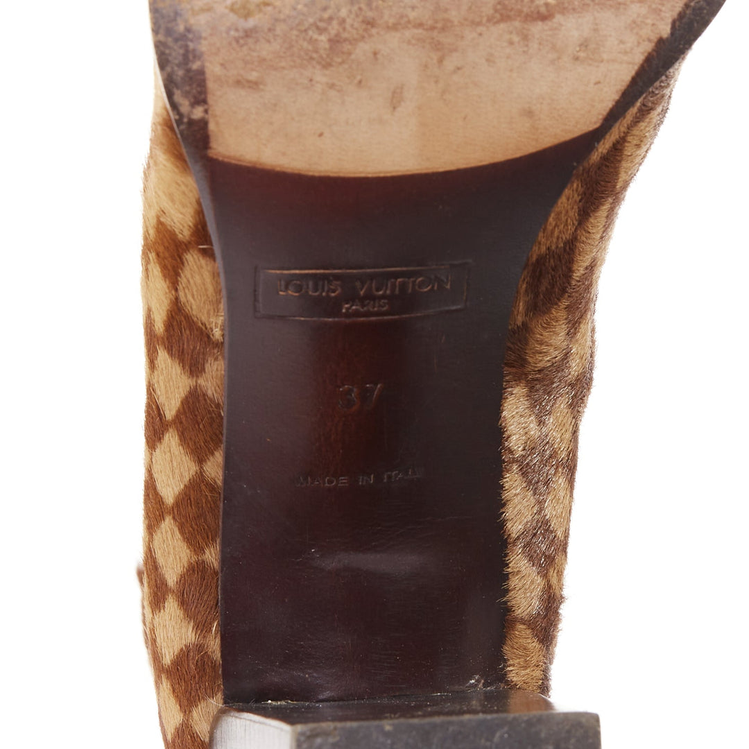 LOUIS VUITTON 1999 Vintage Marc Jacobs Damier Sauvage calfhair ankle boots EU37