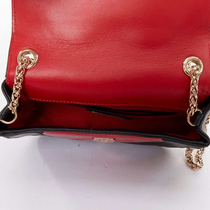 CHRISTIAN LOUBOUTIN Sweet Charity Heart black red patent mini crossbody bag