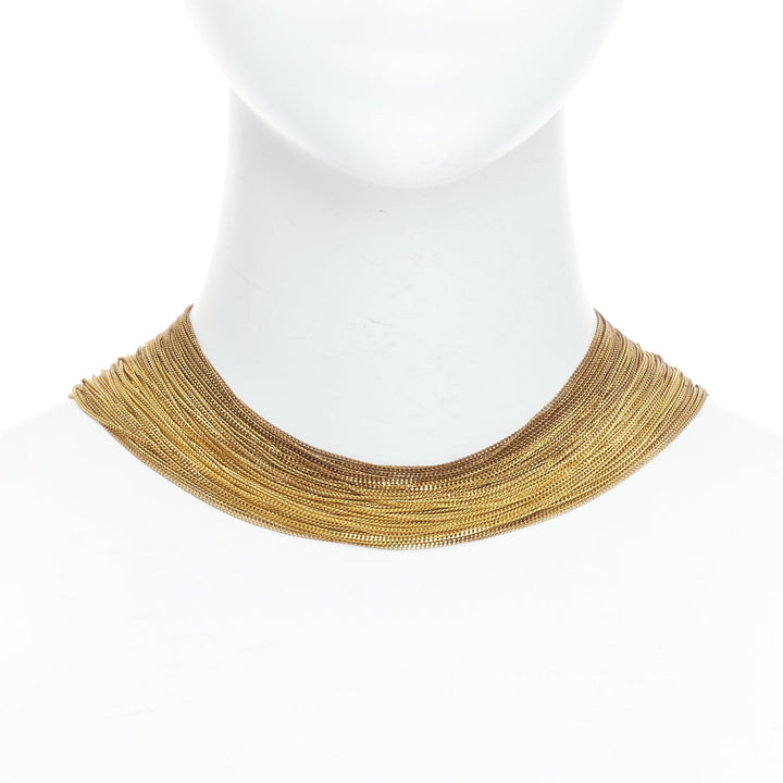 rare MAISON MARGIELA Line 11 Vintage gold tone multi chain cleopatra necklace