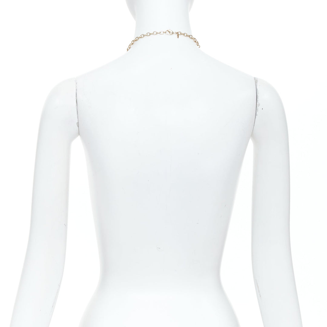CHANEL 2008 08P Rue Cambon charm crystal rhinestone Gripoix sautoir necklace