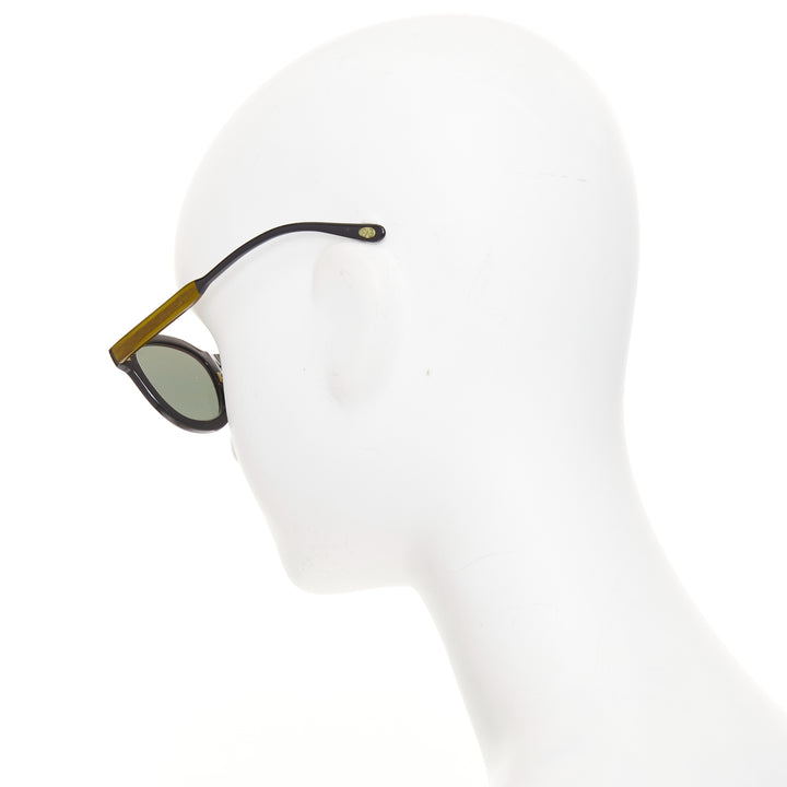 EYEVAN 7285 750 black orange frame amber temple hand-crafted sunglasses