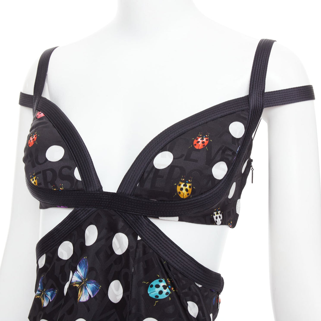 rare VERSACE Dua Lipa 2023 La Vacanza Runway butterfly harness dress IT38 XS