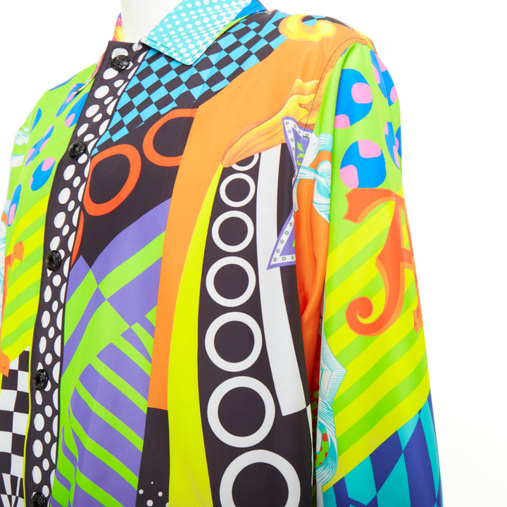 VERSACE 2020 Runway Pop Temple print nylon windbreaker shirt jacket EU52 XL