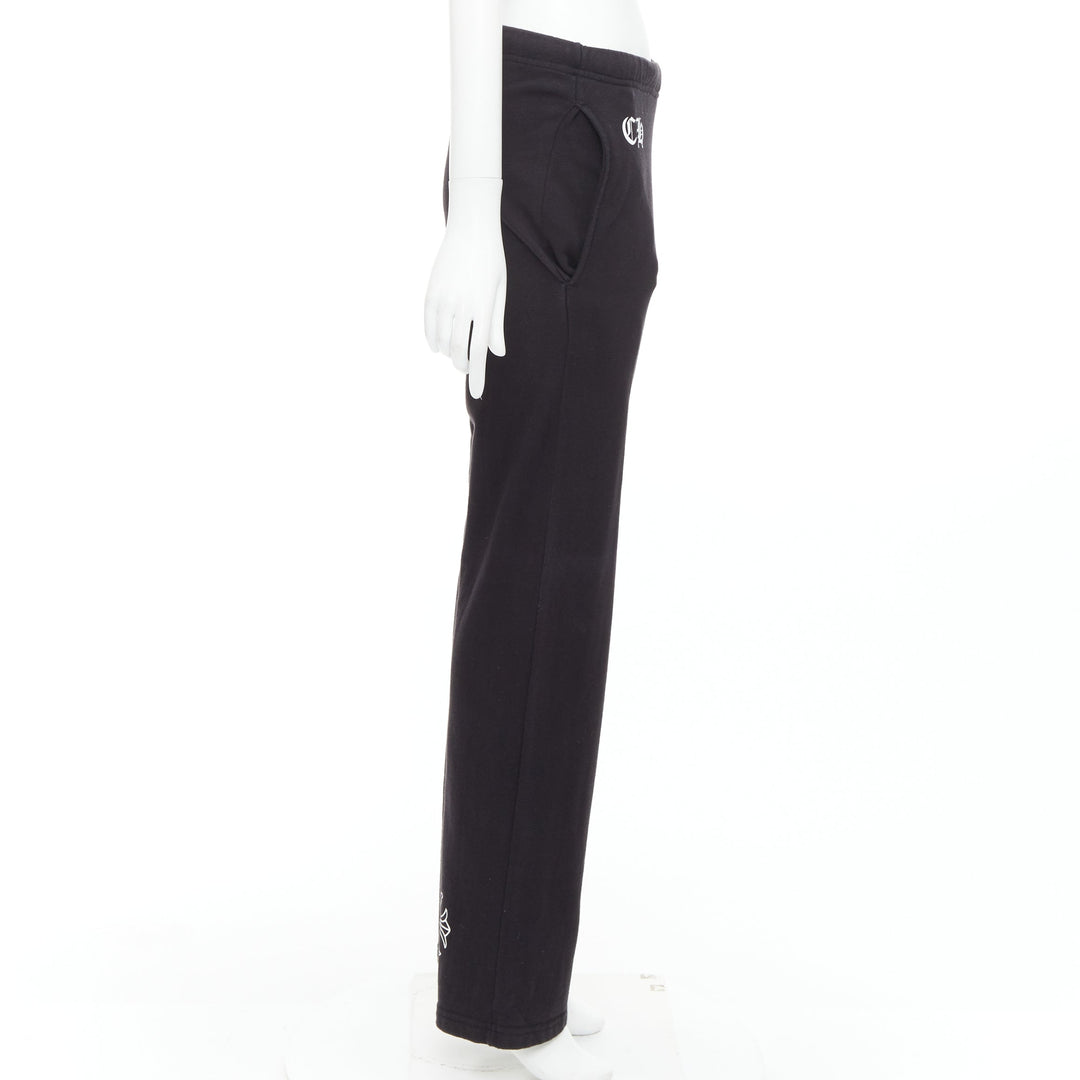 CHROME HEARTS black cotton logo cross back jogger sweatpants S