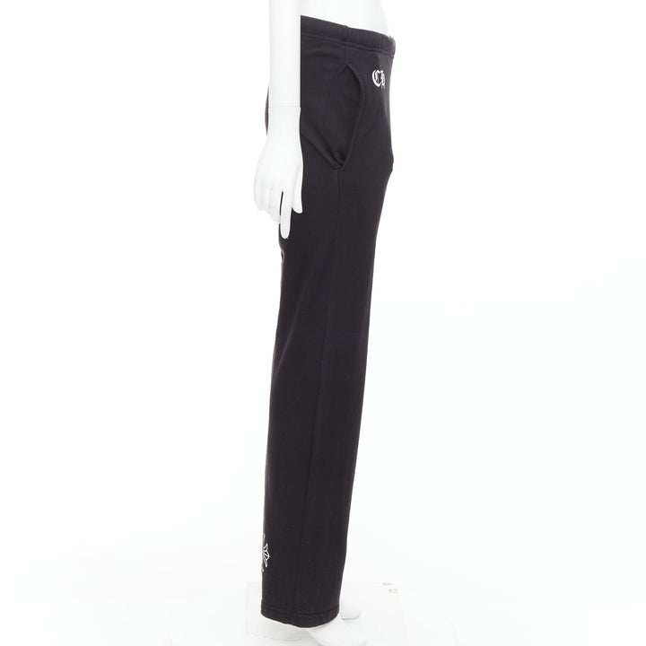 CHROME HEARTS black cotton logo cross back jogger sweatpants S