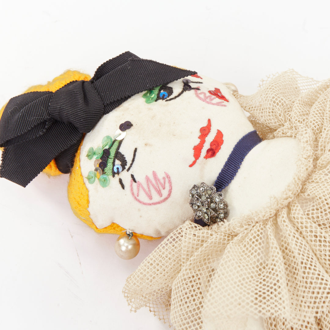 LANVIN 2011 Alber Elbaz Dessine l'Espoir beige mesh ruffle dress fabric doll
