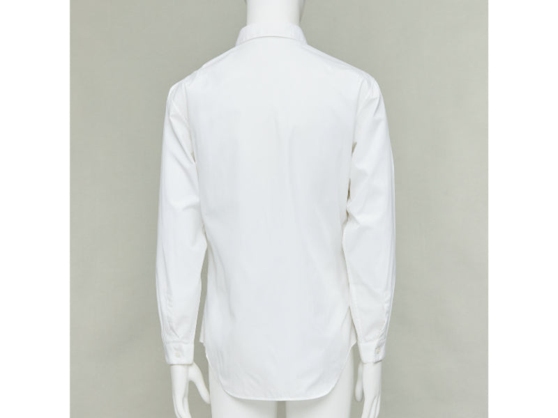 DIOR HOMME white cotton black beaded triple bee collar dress shirt EU40 L