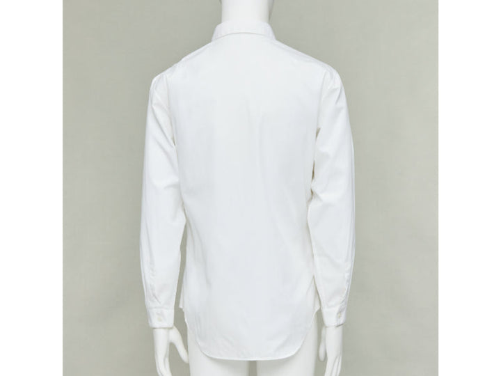 DIOR HOMME white cotton black beaded triple bee collar dress shirt EU40 L