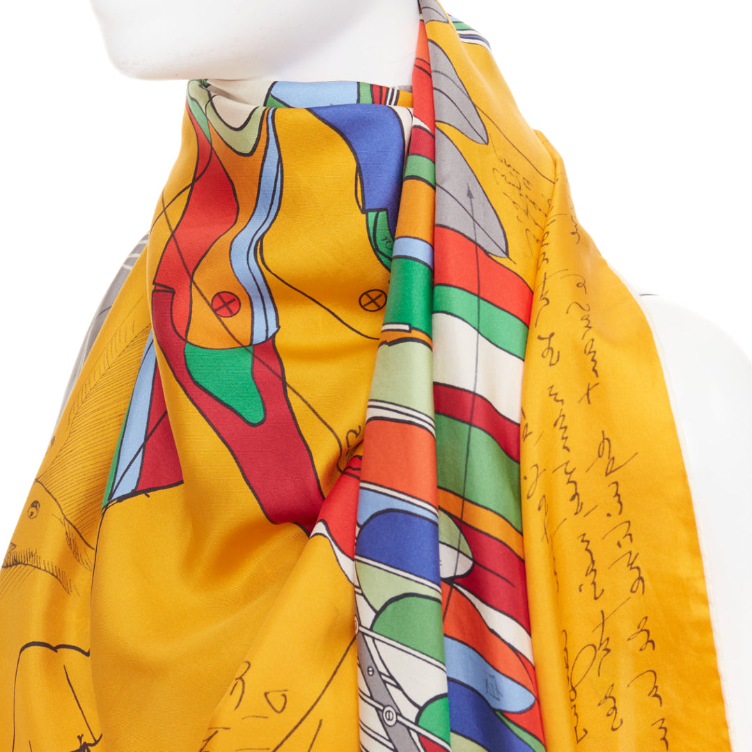 HERMES Della Cavalleria Favolosa 140 Virginie Jamin Split Pegasus silk scarf