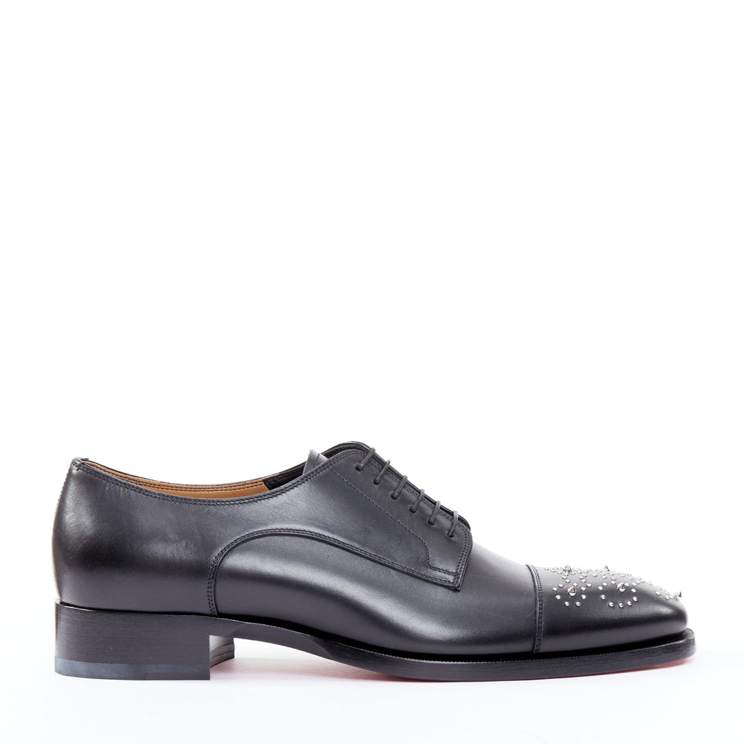 Male mannequin wearing Christian Louboutin Maltese Black Leather Men Loafer in Size EU43 | Available at JHROP