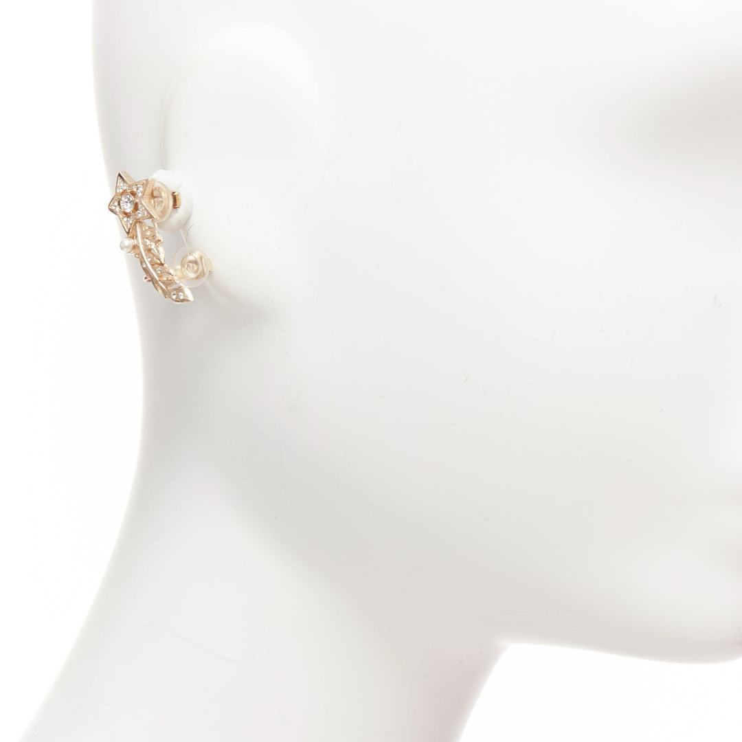 CHANEL A19 Shootting Star gold CC logo irregular clip on earring cuffs Pair