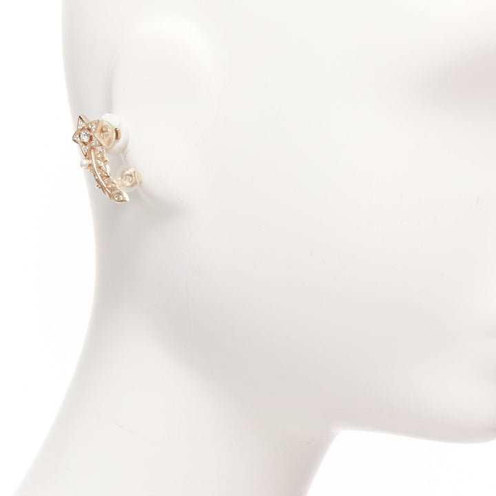 Female mannequin wearing Chanel A19 Gold Metal Women Jewelry Earring in Size  | Available at JHROP