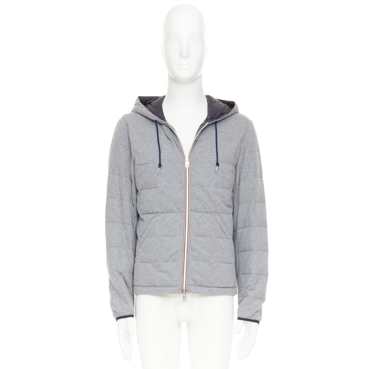 MONCLER Leford Giubbotto Norme Afnor G32-003 grey cotton padded jacket Sz.3 L