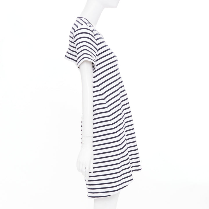 SACAI 2018 striped cut out back poplin panel asymmetric apparel dress JP2 M