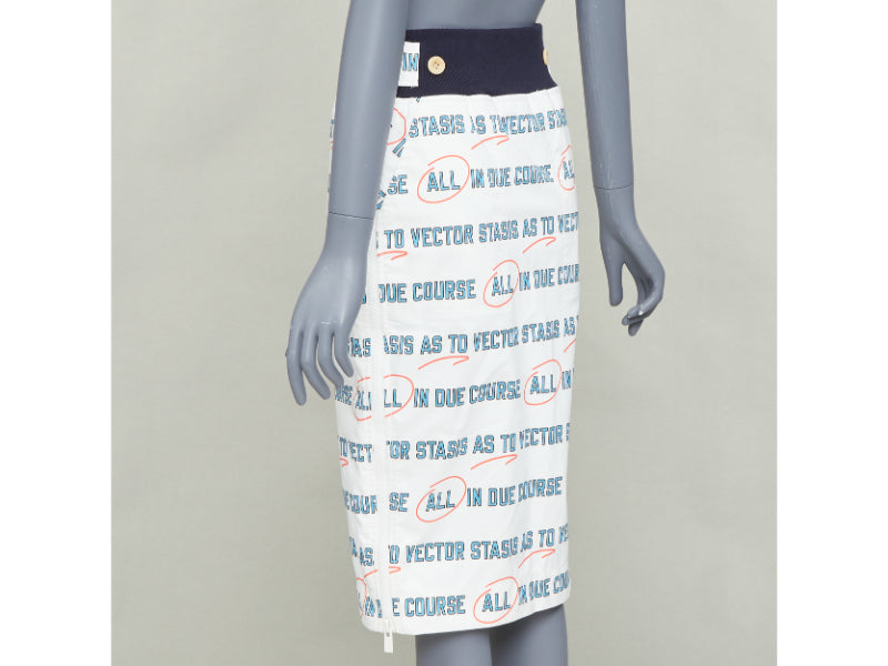 SACAI 2018 Vector Stasis graphic print side zip waistband pencil skirt JP1 S