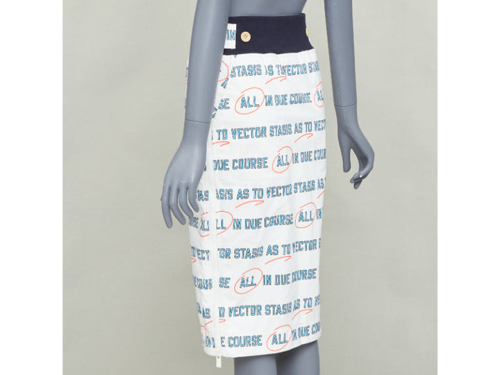 SACAI 2018 Vector Stasis graphic print side zip waistband pencil skirt JP1 S