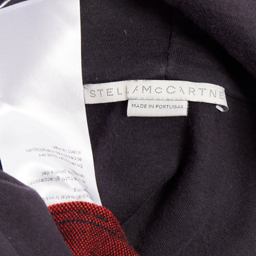 STELLA MCCARTNEY 2017 All is Love trim high low hem drawstring hoodie IT36 XXS