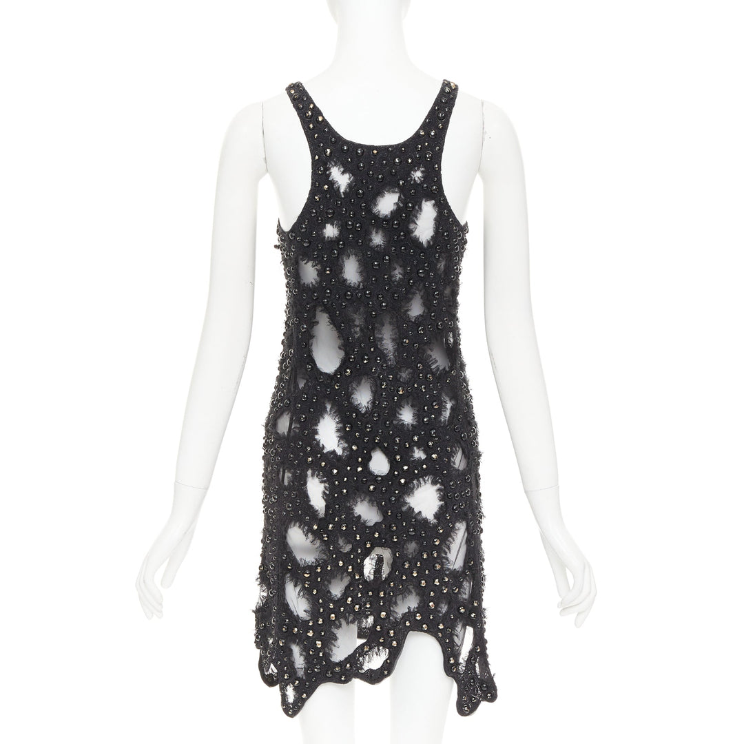 LOUIS VUITTON 2024 Runway beaded sequin tulle distressed cutout dress Zendaya