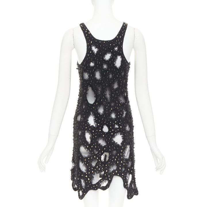 LOUIS VUITTON 2024 Runway beaded sequin tulle distressed cutout dress Zendaya