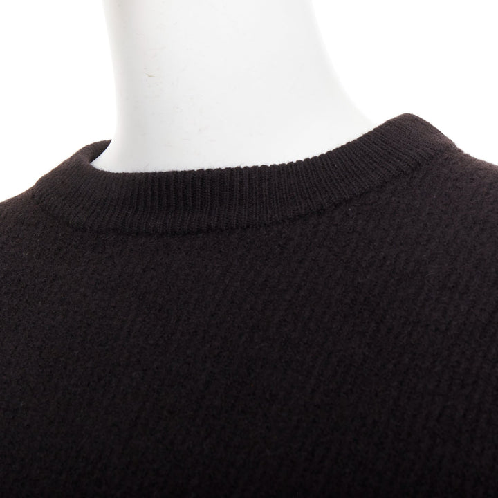 ACNE STUDIOS 2014 Misty Boiled black merino wool crop zip side pullover XS