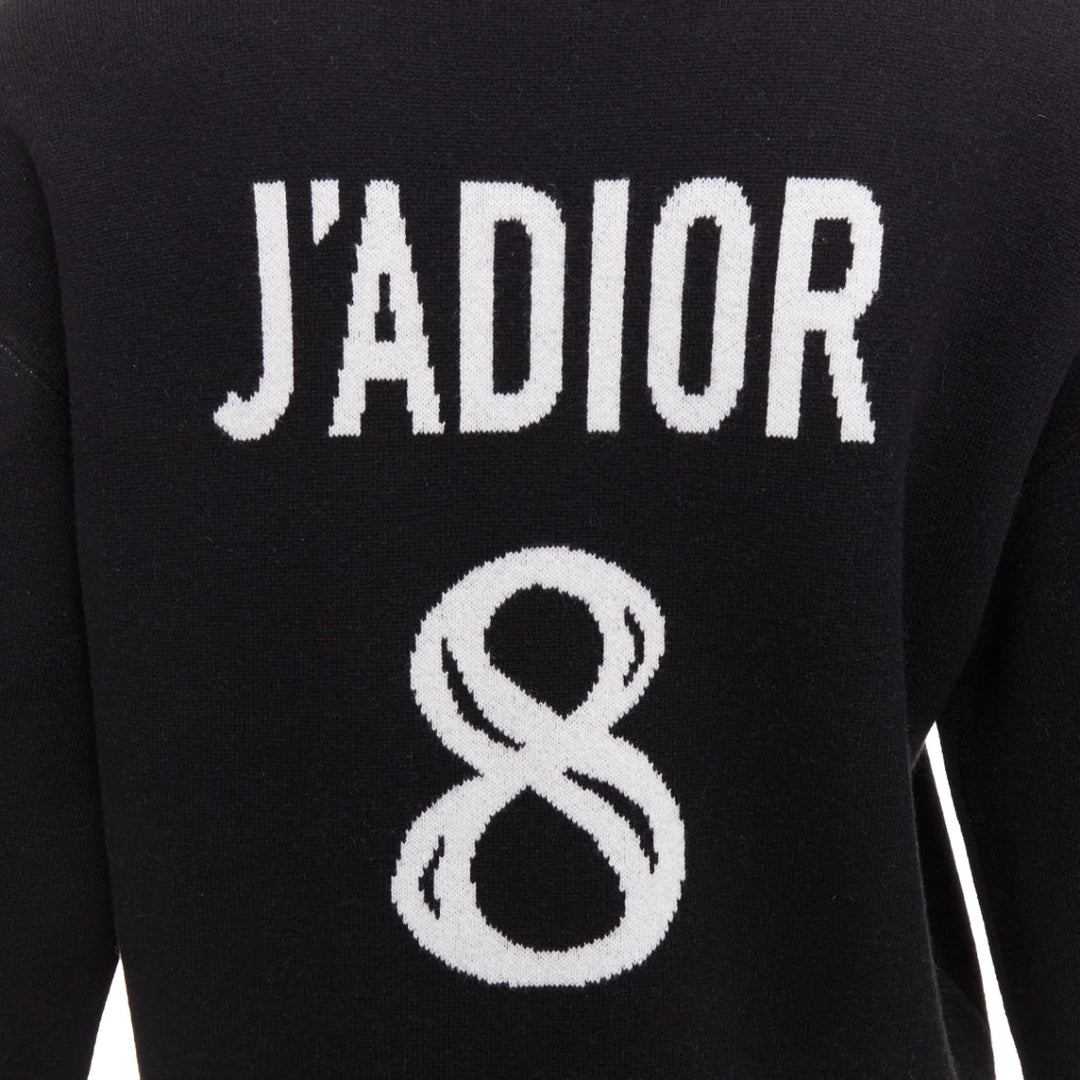 CHRISTIAN DIOR J'adior 8 black cashmere blend  crew neck crop sweater FR34 XS
