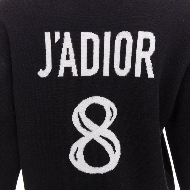 CHRISTIAN DIOR J'adior 8 black cashmere blend  crew neck crop sweater FR34 XS