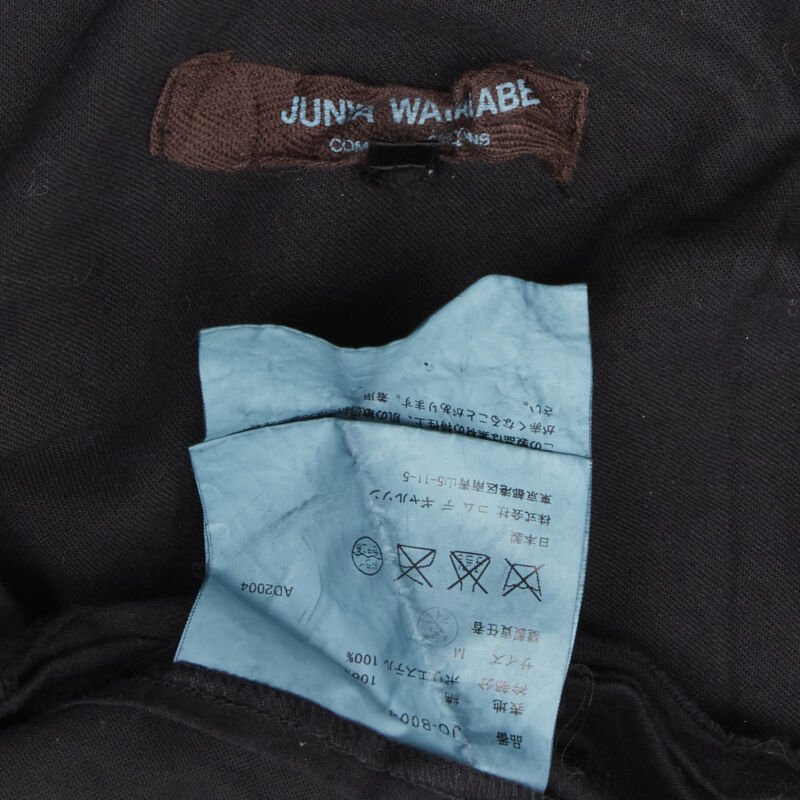 Runway JUNYA WATANABE 2004 black gold twisted zipper collar bias raw cut vest M