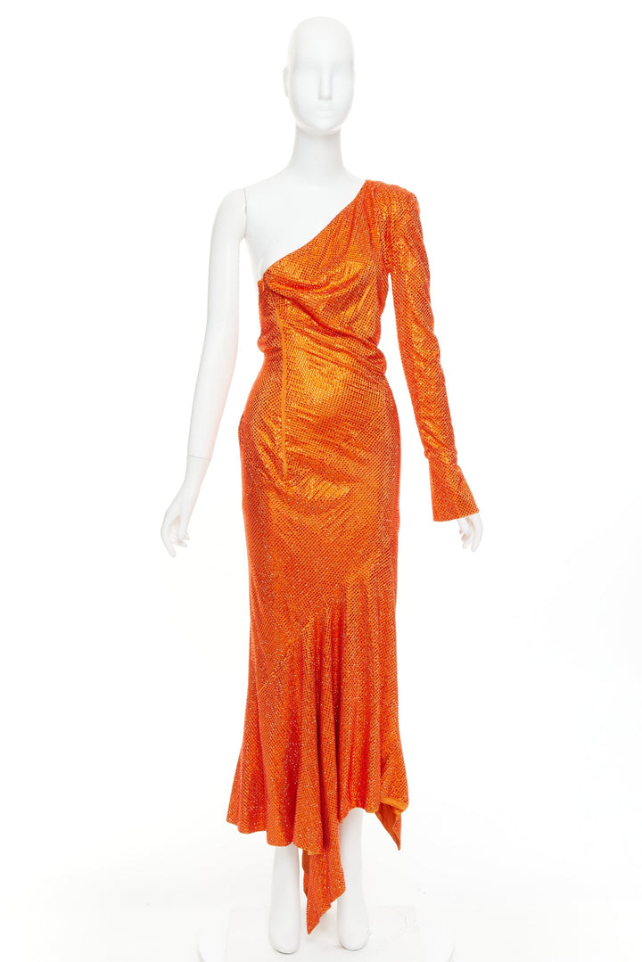 rare ALEXANDRE VAUTHIER COUTURE AW2018 Runway orange strass crystal  dress
