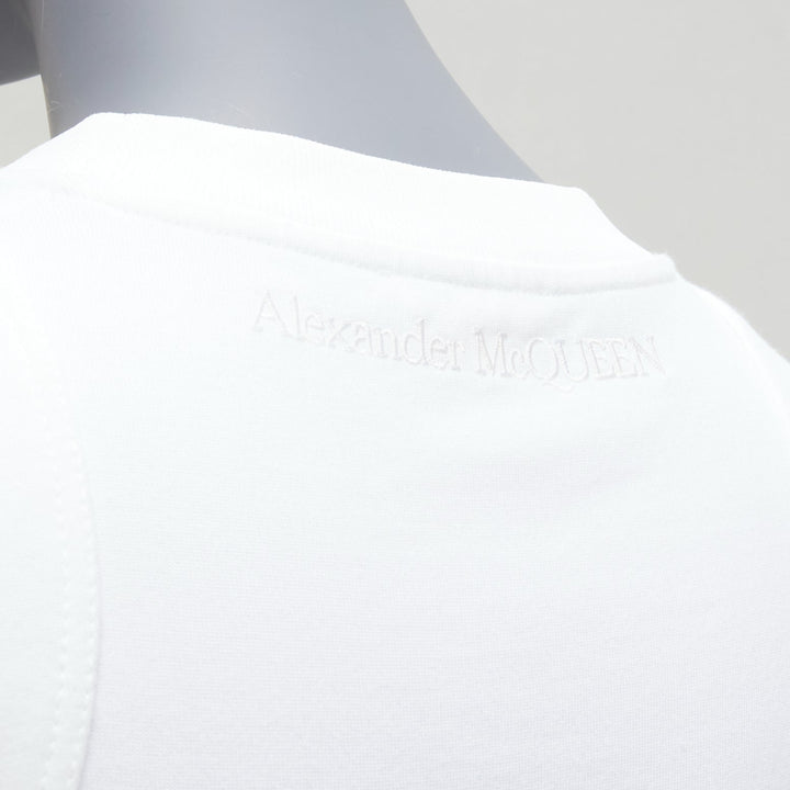 ALEXANDER MCQUEEN 2022 white cut out shoulder flared short dress IT38 XS