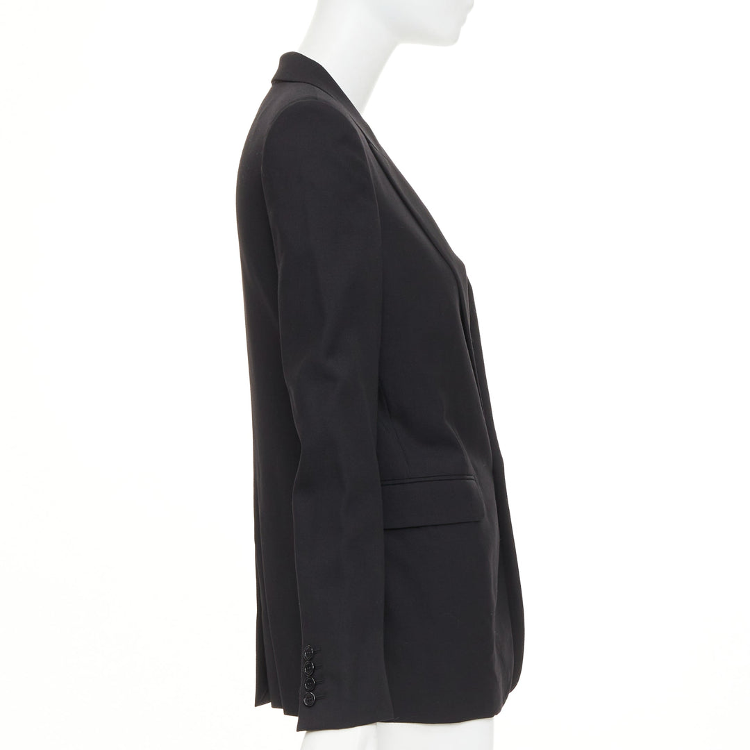 SAINT LAURENT 2018 Le Smoking single breasted peak lapel wool cady jacket FR36 S