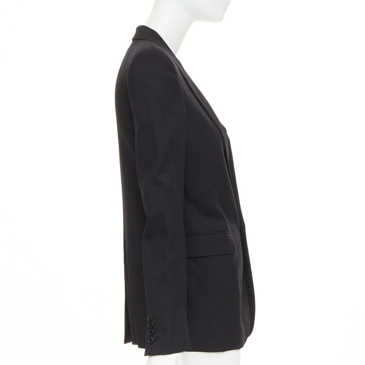 SAINT LAURENT 2018 Le Smoking single breasted peak lapel wool cady jacket FR36 S