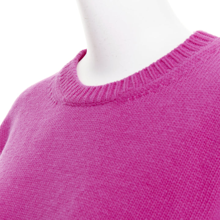 VALENTINO 2022 Pier Paolo Piccioli pink bow virgin wool boxy sweater XS