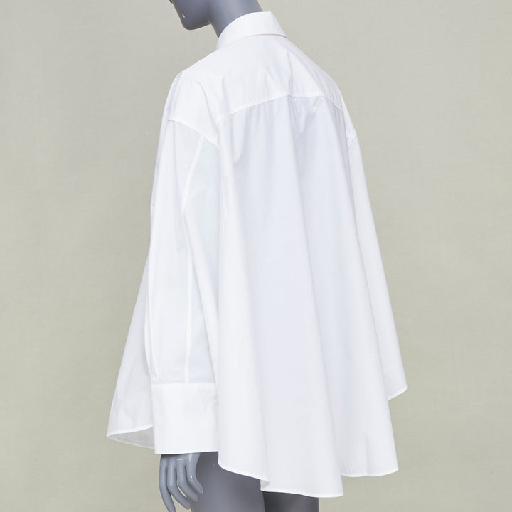 VALENTINO 2022 Cocoon Bianco Ottico white cotton poplin cocoon shirt IT38 XS