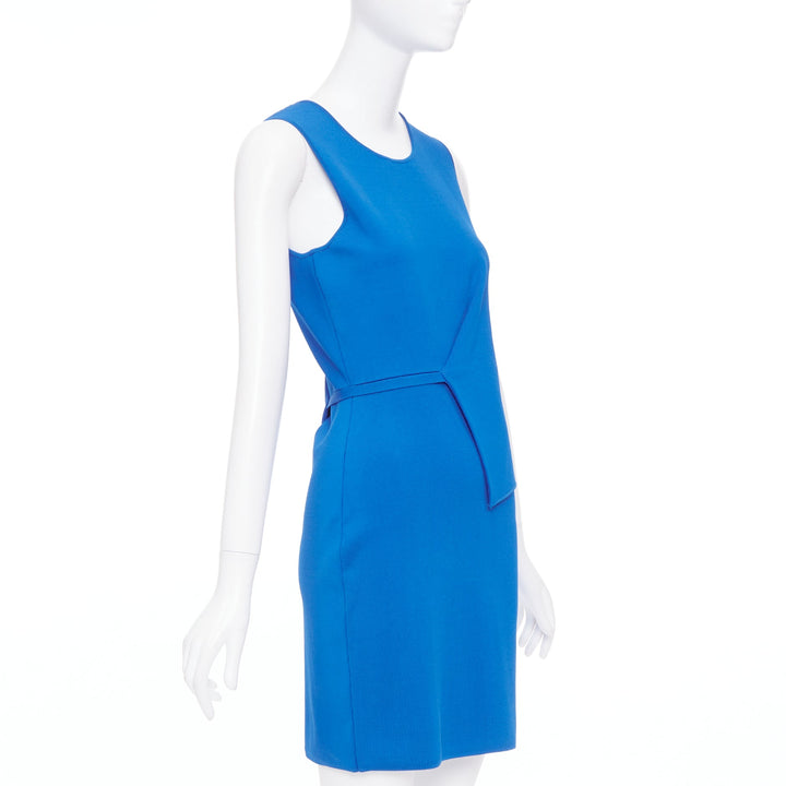 ALEXANDER WANG electric blue half peplum crew neck knitted dress M