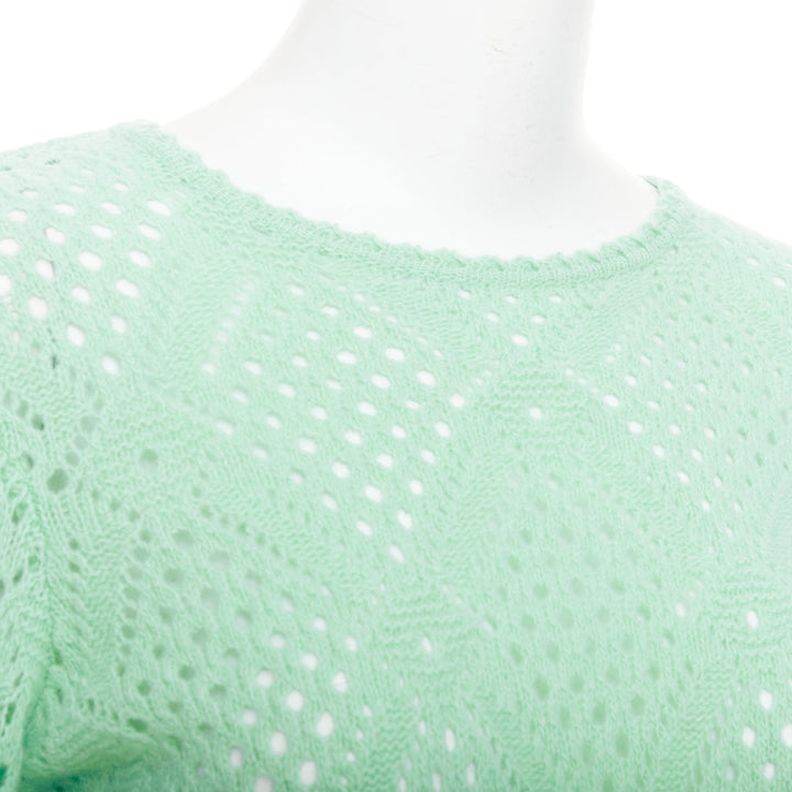 SALVATORE FERRAGAMO green virgin wool cashmere tie belt knit sweater XL