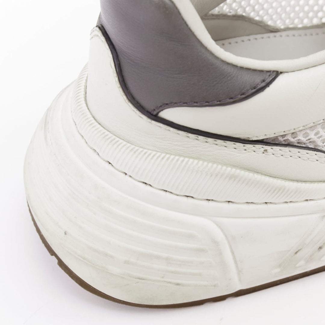 BOTTEGA VENETA 2020 Speedster white black mesh calfskin chunky sneakers EU42