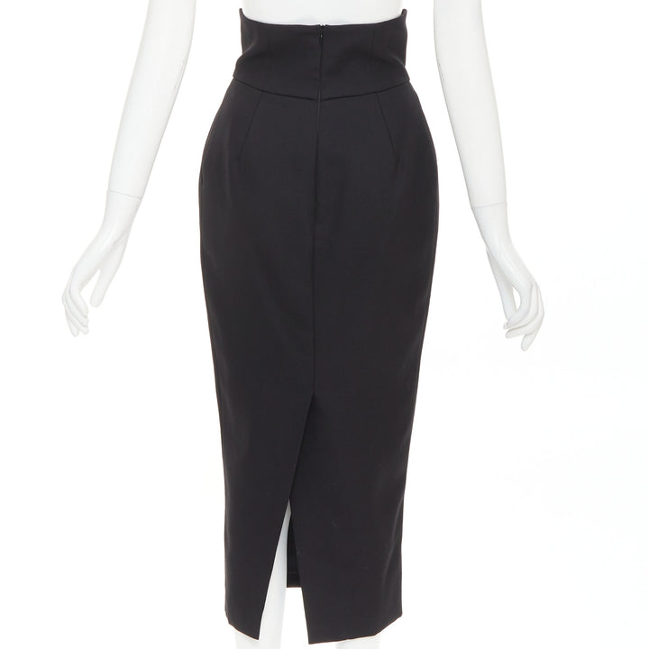 ALEXANDRE VAUTHIER COUTURE AW2019 Runway black grain de poudre high waist skirt