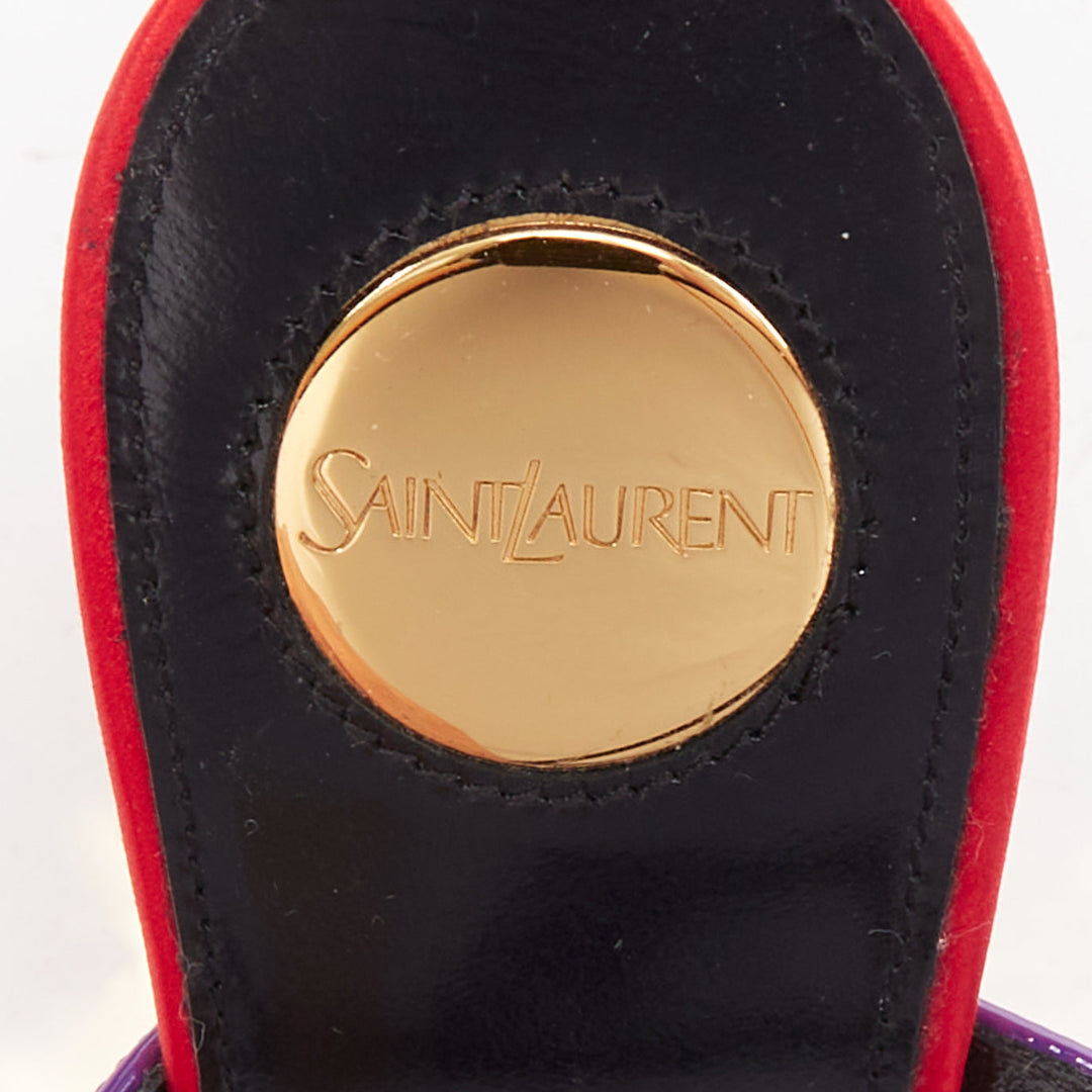 SAINT LAURENT Gippy Wedge Acinus Violet purple red metallic wedge heels EU36.5
