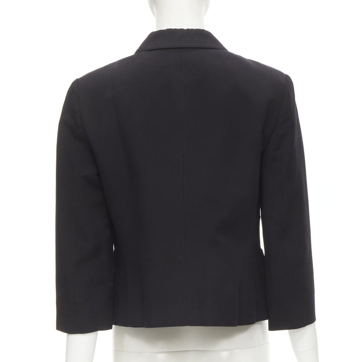 VALENTINO Vintage copper tone square buttons black cropped blazer IT44 L