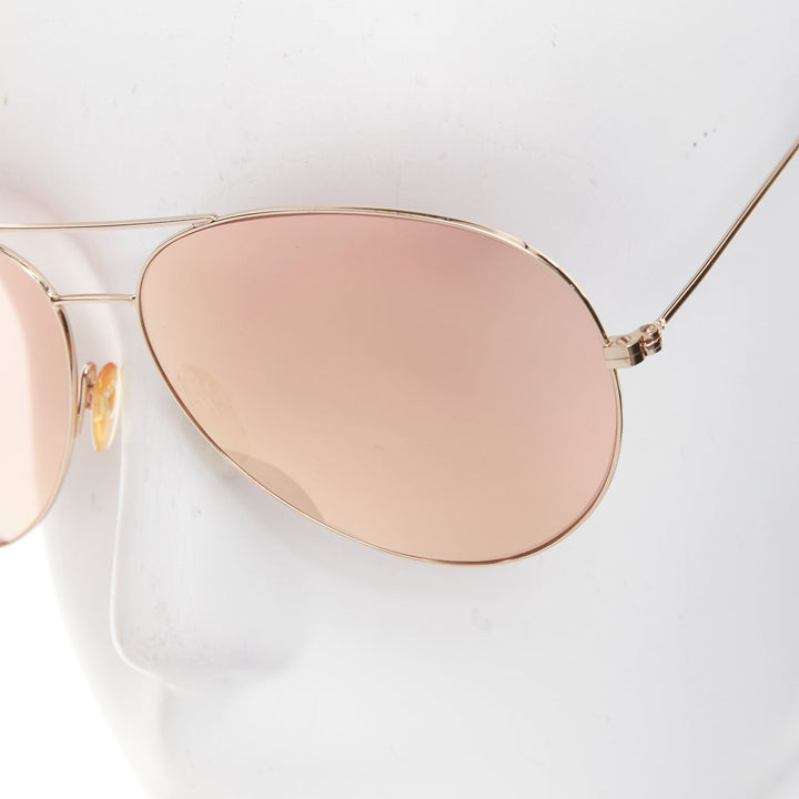 VICTORIA BECKHAM VB51 137 handmade mirrored rose tint pilot aviator sunglasses