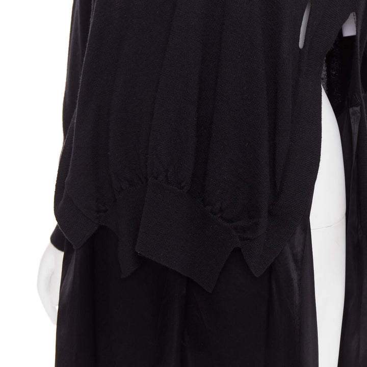 TOGA ARCHIVES Pulla black v neck layered satin slitted long dress