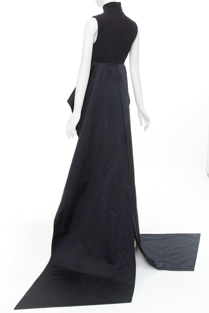 rare ALEXANDRE VAUTHIER COUTURE SS2025 Runway black taffeta train high low top
